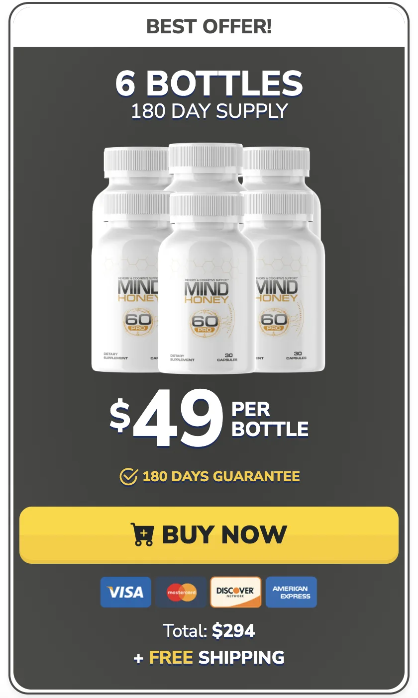 Buy Mind Honey Pro 6 bottles — 180 day supply best value brain health supplement